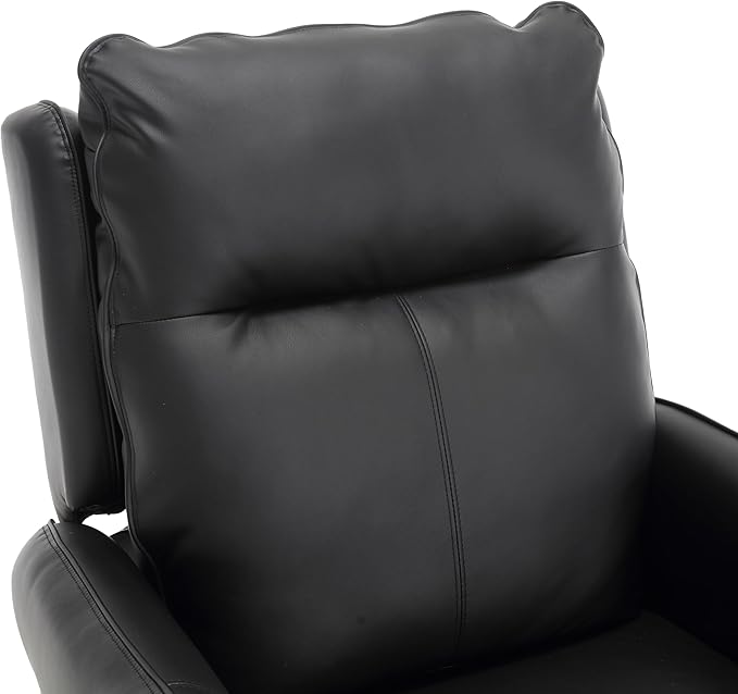 MINCETA Power Recliner ChairsModern Upholstered 270 Swivel Nursery Rocker Glider Recliner for Living RoomPU Leather in Black