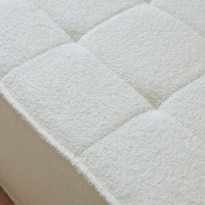 PurrJoys Modular Sectional 3-Seater Sofa 3-Piece Deep Seat Corduroy Lounge Sofa Small 3-Seater Couch for Living Room Bedroom Apartment White