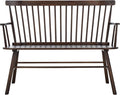 SAFAVIEH Home Collection Addison Farmhouse Dark Walnut Solid Wood Windsor Spindle Loveseat Bench