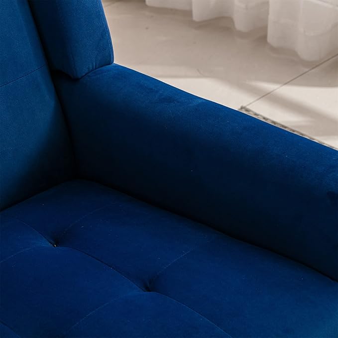 Modern Soft Velvet Material Ergonomics Accent Chair Living Room Chair Bedroom Chair Home Chair with Black Legs for Indoor Home