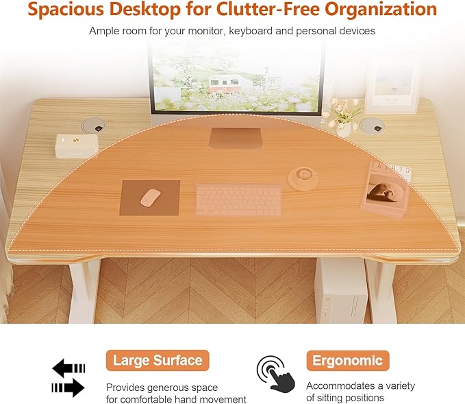 Gaming Desk Modern Simple Style Computer Desk with Sturdy Desktop for Home Office Bedroom Study Home Office Desk with Black Desktop Easy Assembly