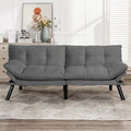 KINFFICT Convertible Futon Sofa Couch Bed Modern Memory Foam Sleeper Loveseat Sofa with Adjustable Armrests &amp Backrests Comfy Love Seat for Living Room Bedroom Office Apartment Small Space