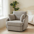 Chifee &amp Vingol 40.6 Oversized Swivel Accent ChairCorduroyGray