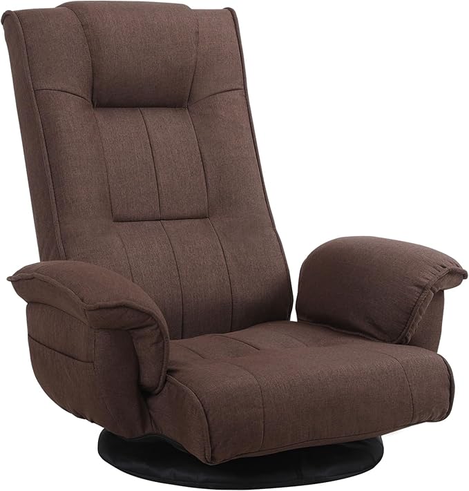 FLOGUOR 360 Degree Swivle Adjustable Floor Chair Chaise Lounge Indoor Folding Lazy Sofa with Armrests and Side Pocket Adults Gaming Chairs for Living Room Bedroom Factory Price 201 (CO)