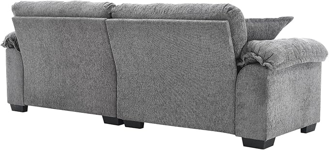 KIVENJAJA 90.5”W Oversized Cloud Loveseat Sofa Modern Chenille Tufted Deep Seat Sectional Couch Overstuffed Comfy Love seat with Pillows for Living Room Apartment Small Space Grey