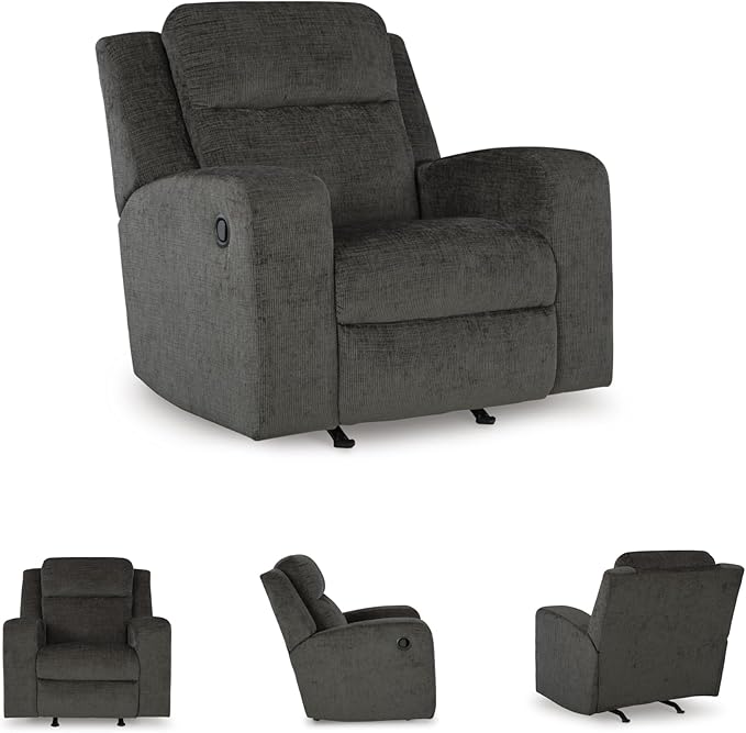 Signature Design by Ashley Kanlow Casual Manual Rocker Recliner with Track Arms Gray