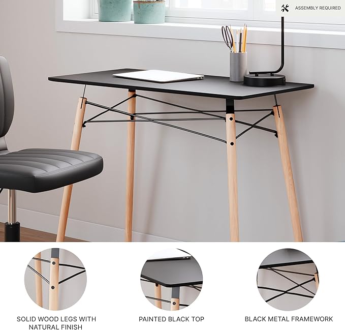 Signature Design by Ashley Jaspeni Industrial Home Office Desk Black &amp Light Brown