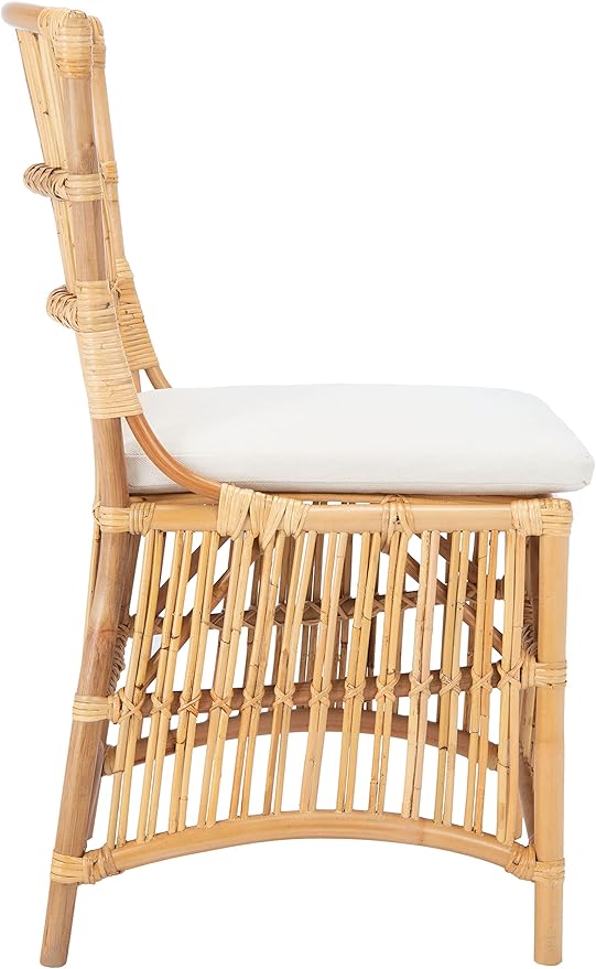 Safavieh Home Collection Erika Rattan Cushion (Set of 2) Accent Chair Natural/White