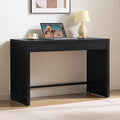 SICOTAS Computer Desk Writing Table - 47-Inch Wooden Study Desk for Bedroom Farmhouse Home Office Desk with Drawer Boho Makeup Vanity Table for Dormitory (Black Oak 1 Piece)