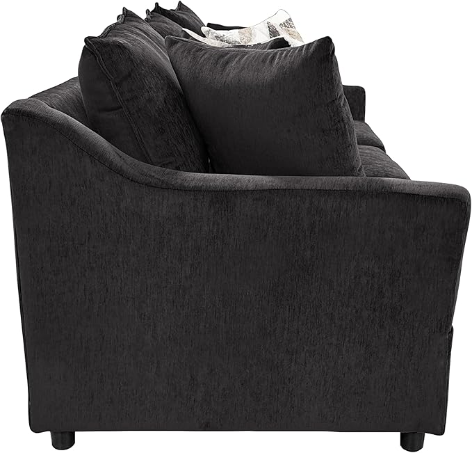 New Classic Furniture Sylvie Polyester Upholstered Sofa in Dark Gray