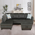Sectional Couches for Living Room Furniture 4 Seat L Shaped Couches with Ottoman Modular Sectional Sofa for Apartment Furniture Sets Grey