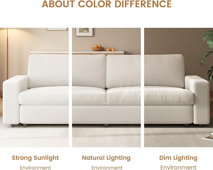 Guyii 84 Loveseat Sofa for Living Room 3 Seater Couches with Deep Seats Comfy for Living Room (83.46inch)