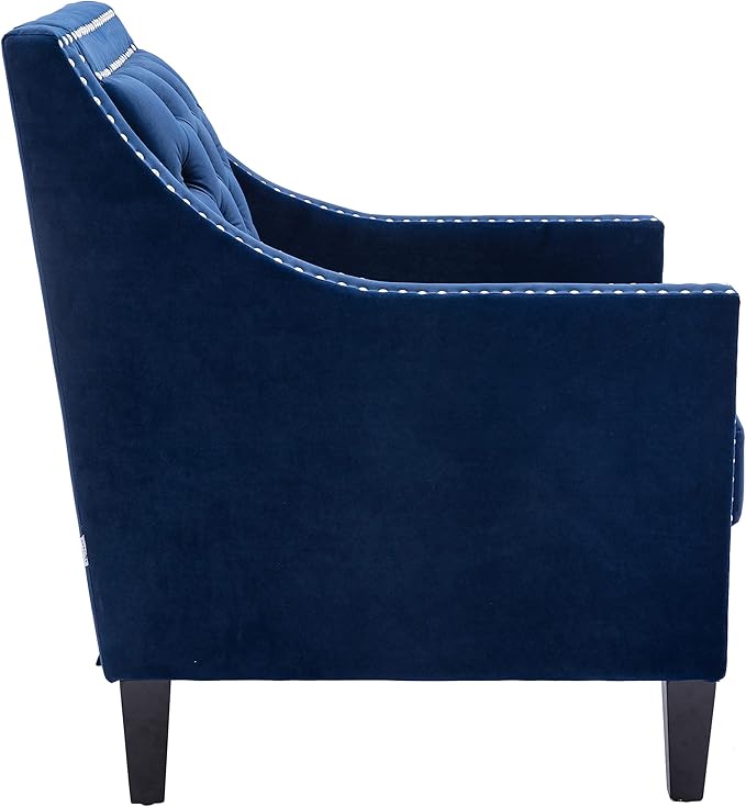 Accent Armchair Living Room Chair with Nailheads and Solid Wood Legs