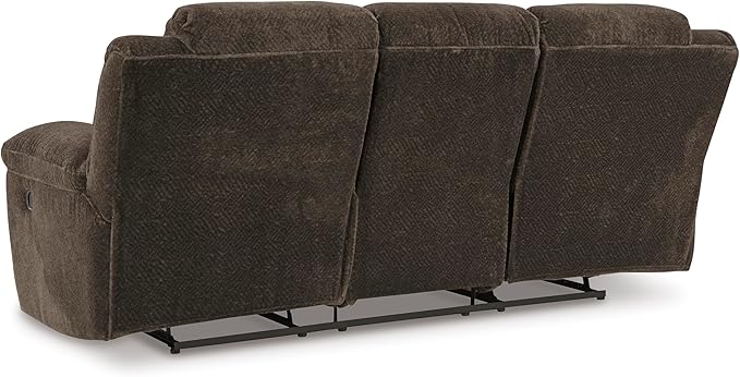 Signature Design by Ashley Frohn Modern Manual Reclining Sofa Dark Brown
