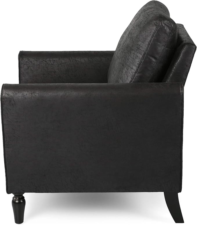 Christopher Knight Home Bunny Contemporary Club Chair with Plush Microfiber Cushions Slate Black