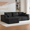 Sectional Cloud Boneless Couch 108 Modern Comfy L-Shape No Assembly Required Convertible Compression Sleeper Modular Sofa with Corduroy Fabric Deep Seat Loveseat + Chaise for Living Room