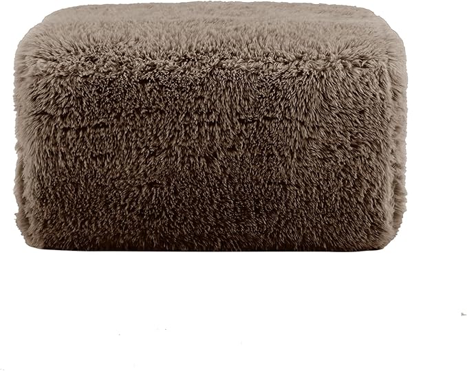 Plush Cloud Ottoman for Modular Sectional Comfy Compressed Footrest Stool Fluffy Boneless Floor Ottoman for Living Room Soft Plush Cushion Seat No Assembly (Choco)