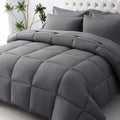 JOLLYVOGUE Twin Comforter Set Ultra-Soft Bed in a Bag Twin Size 5 Pieces Oeko-TEX Certified Bedding Set with Down Alternative Comforter Sheets Pillowcases &amp Shams Dark Grey