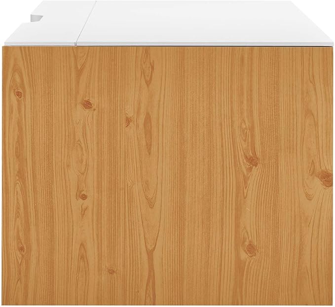 Modway EEI-6206-WHI-NAT Kinetic 38 Wall-Mount Office Desk White Natural