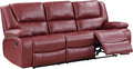 Coaster Home Furnishings - Camila - Fabric - Upholstered Motion Reclining Sofa with Wall-Hugger Design Padded Armrests and Plump Cushions - Living Room - 30-Inch - Red - 610241