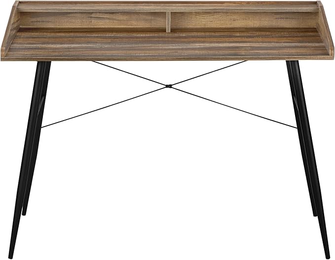Monarch Specialties I 7538 Computer Desk Home Office Laptop Storage Shelves 48 L Work Metal Laminate Brown Black Contemporary Modern