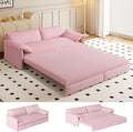 Newfun 66 Futon Sofa Bed 3 in 1 Convertible Sleeper Sofa with Side Storage Velvet Loveseat Bed Pull Out Sofa Bed for Living Room Small Space Bedroom Studio (Pink)