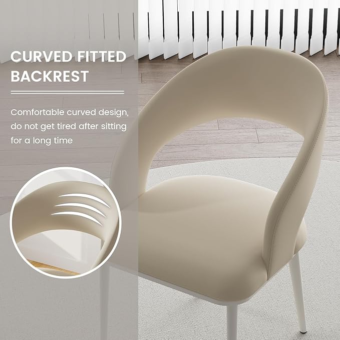Sofa Chair Set of 2 Modern Desk Chairs Kitchen Dining Chair with Metal Legs for Home Office Bedroom &amp Living Room