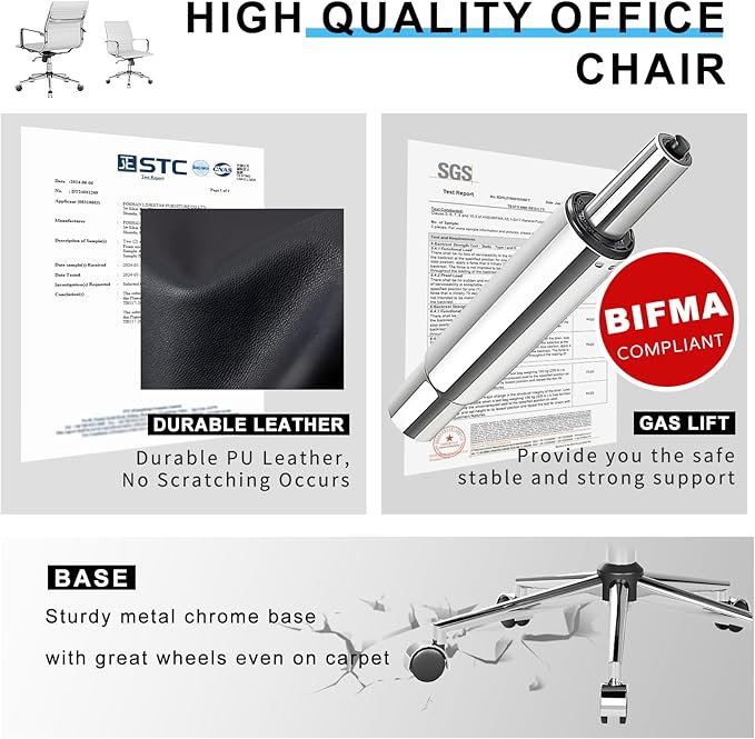 White Office Chair Ergonomic Swivel Desk Chair with Armrests Comfortable Heavy-Duty Chair for Office or Conference Table White 22.83in Seat（1pc）