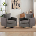 Mlmh &amp Kngwa 30.7 Swivel Accent Chairs Set of 2 Upholstered Accent Chair Modern Faux Leather Swivel Chair for Living Room Bedroom Gray
