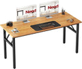 Need Office Computer Desk - 54.3L Sturdy and Heavy Duty Folding Laptop TableWriting Table/Home Office Desk/Sewing TableNo Assembly Required (Teak&ampBlack) AC5BB138