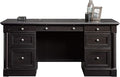 Sauder Palladia Office Desk with Drawers Executive Desk with File Cabinet Storage Cable Management Keyboard Tray in Wind Oak Finish