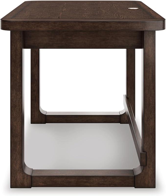 Signature Design by Ashley Breckington Contemporary 56 Home Office Computer Desk with 2 Drawers and Wire Management Dark Brown