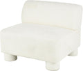 Deco 79 Polyester Living Room Accent Chair Square Boucle Side Chair Corner Chair 33 x 31 x 27 White