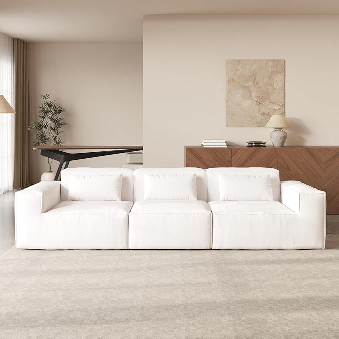 JACH 118 Modular Sectional Sofa Huge Plus 3 Seater Cloud Couch Modern Comfy Cloud Couches Sofas Furniture for Living Room Office Apartment Beige