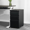 3-Drawer 15.4 W Classic File Cabinet with Lock Metal Filling Cabinets Suits Legal/Letter Size for Home Office Fully Assembled Except Wheels Grey (3-Drawer Widen Black)