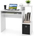 Giantex White Computer Desk with Drawers &amp Keyboard Tray Modern Home Office Desk with Storage Shelves &amp Printer Stand Laptop PC Table for Workstation Study Writing Desk for Small Spaces Be
