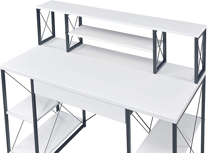 All-Purpose White Writing Desk - Contemporary Home Office Computer Desk