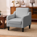 Accent Chair for Living Room Modern Velvet Living Room Chairs with Wide Backrest Upholstered Comfy Chair with Cushion Oversized Sofa Chair with Wood Legs Single Armchair Grey