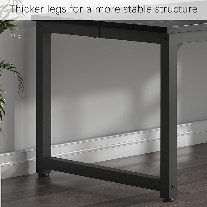 Computer Desk 70 Home Office Desk Large Desks with Wide Workstation Sturdy Metal Frame Thicker Tabletop Gaming Computer Desk for Home Office Workstation (Black-B)