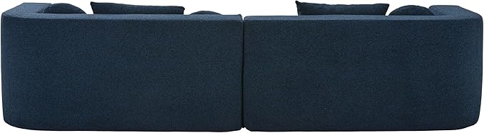 Boneless Couch Modular Sectional Sofa 114.9 Free-Combined Sofa Couch Sofa Bed Compression Sofa with Deep Seating and Curved Design for Living Room (Blue#20)