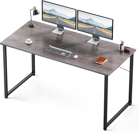 Coleshome 55 Inch Computer Desk Modern Simple Style Desk for Home Office Study Student Writing DeskGrey Oak
