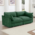 Modern Style Loveseat Sofa with Pull Out Storage Drawers Under Each Seat 2-Seat Couch with Excellent Storage Space Suitable for Small Living Rooms