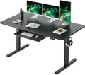 FEZIBO Standing Desk with Keyboard Tray 60 x 24 Inch Adjustable Height Sit Stand Desk with Memory Presets for Home Office Ergonomic Computer Workstation Black