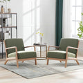 ANJ Mid Century Modern Accent Chairs Set of 2 Comfy Fabric Reading Chair with Solid Wood Frame Easy Assembly Armchair for Living Room Blackish Green 2