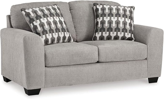Signature Design by Ashley Avenal Park Casual Loveseat with 2 Toss Pillows Light Gray