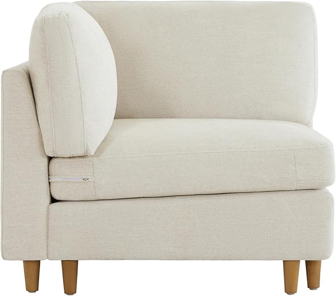CHITA Modern Down Filled Upholstered Middle Corner Sectional for Modular Couch Linen