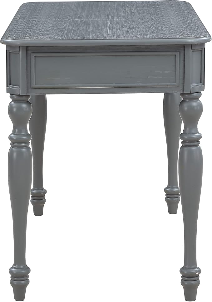 OSP Home Furnishings Country Meadows 48 Inch Writing Desk with Drawer Plantation Grey