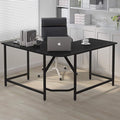 Hans&ampAlice Decor 55-Inch L Shaped Desk Gaming Desk Office Desk Studio Desk Study Desk Workstation (Black)