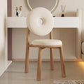 Modern Accent Office Chair - Vanity Chair Lambswools Living Room Chair Dining Chairs Midcentury with Backrest - for Living Room Bedroom Office Dining (Color : White Size : Wood gr