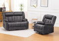 COMHOMA Manual Recliner Chair SetFabric Reclining Sofa Chair with Cup Holders Upholstered Recliner with Side Pockets Suitable for Living Room Furniture (2+1)
